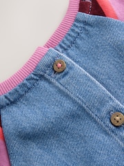Purple Stripe Raglan Denim Dress (3mths-8yrs) - Image 6 of 7