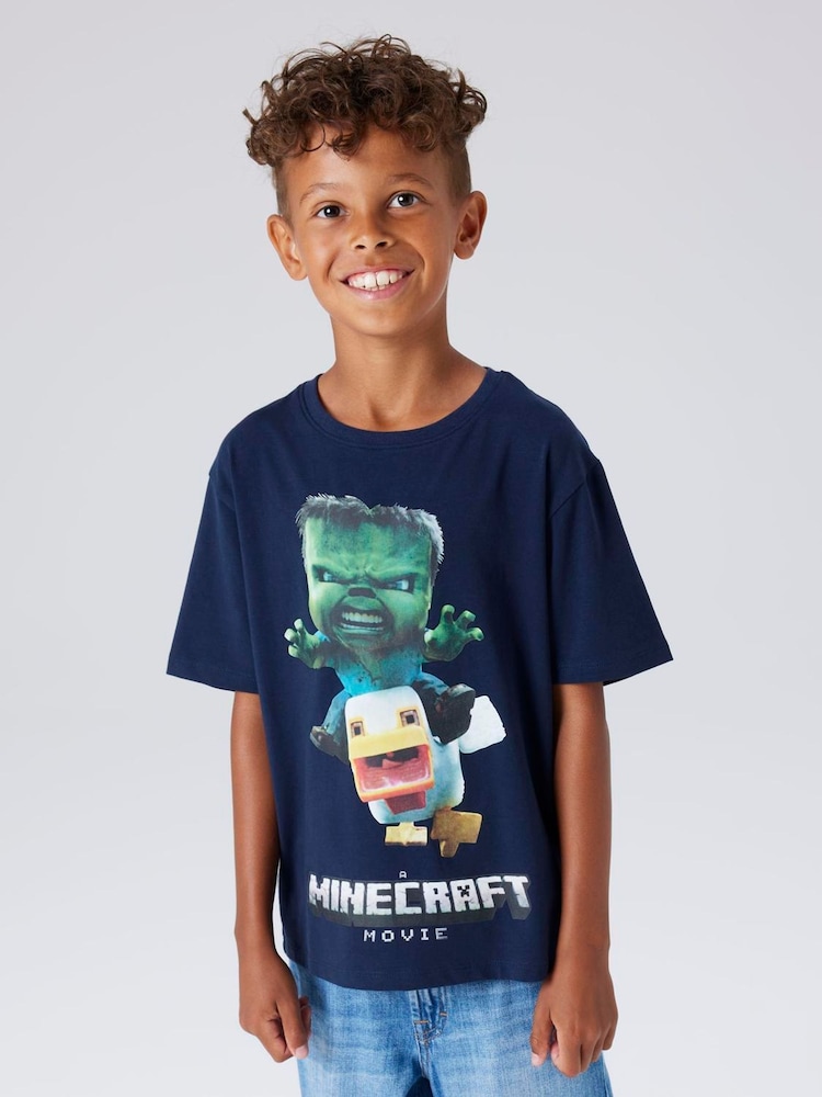 Name It Blue Short Sleeve Minecraft Chicken Jockey T-Shirt - Image 1 of 3 Name It Blue Short Sleeve Minecraft Chicken Jockey T-Shirt - Image 1 of 3