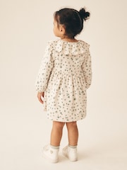 Ecru Ditsy Long Sleeve Collar Dress (3mths-8yrs) - Image 3 of 8