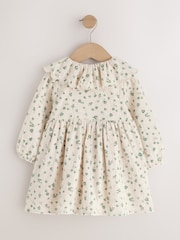 Ecru Ditsy Long Sleeve Collar Dress (3mths-8yrs) - Image 6 of 8