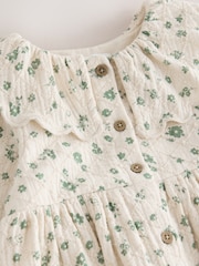 Ecru Ditsy Long Sleeve Collar Dress (3mths-8yrs) - Image 7 of 8