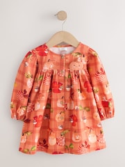 Orange Autumn Print Long Sleeve 3D Character Dress (3mths-8yrs) - Image 5 of 8