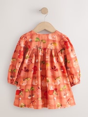 Orange Autumn Print Long Sleeve 3D Character Dress (3mths-8yrs) - Image 6 of 8