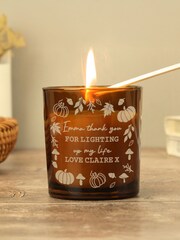 Personalised Pumpkin Amber Glass Candle by PMC - Image 3 of 4