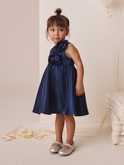 Metalic Blue - 3D Corsage Occasion Dress (12mths-8yrs) - صورة 1 من 10