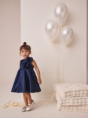 Metalic Blue - 3D Corsage Occasion Dress (12mths-8yrs) - صورة 2 من 10