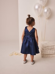Metalic Blue - 3D Corsage Occasion Dress (12mths-8yrs) - صورة 3 من 10