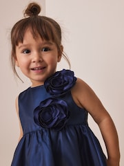 Metalic Blue - 3D Corsage Occasion Dress (12mths-8yrs) - صورة 4 من 10