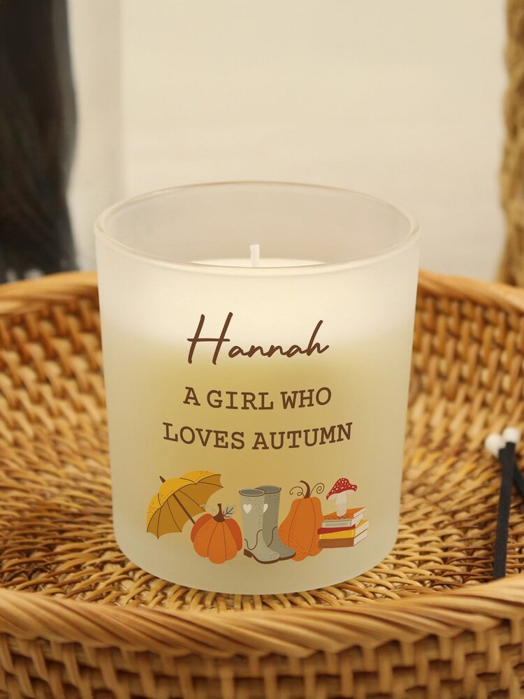 Personalised Autumn Pumpkin Candle Jar by PMC - Image 1 of 3