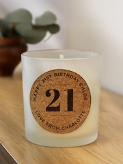 Personalised Birthday Cork Label Candle Jar by PMC - Image 1 of 3
