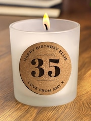 Personalised Birthday Cork Label Candle Jar by PMC - Image 3 of 3