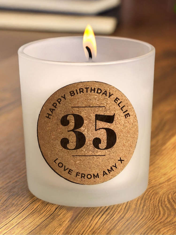 Personalised Birthday Cork Label Candle Jar by PMC - Image 3 of 3