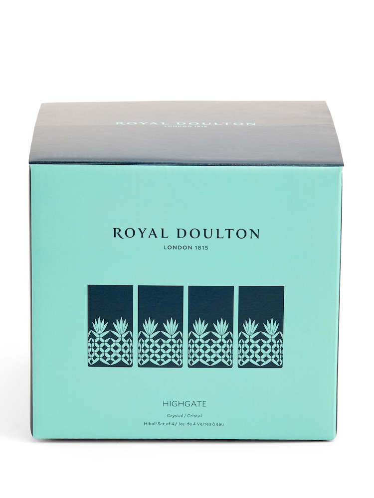 Royal Doulton Clear Highgate Hiball Glasses Set of 4 - Image 5 of 5 Royal Doulton Clear Highgate Hiball Glasses Set of 4 - Image 5 of 5