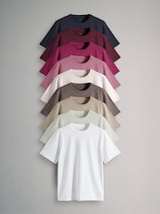 The Set Neutral/Pink 10 Pack Essential Short Sleeve T-Shirts Multi - Image 1 of 6