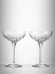Waterford Clear Lismore Essence Champagne Coupe Glasses 280ml Set of 2 - Image 1 of 3