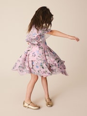 Dusky Pink Embellished Hanky Hem Dress (3-16yrs) - Image 2 of 8