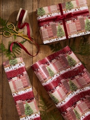 Red Festive Spice Standard Width 15m Christmas Wrapping Paper - Image 1 of 4
