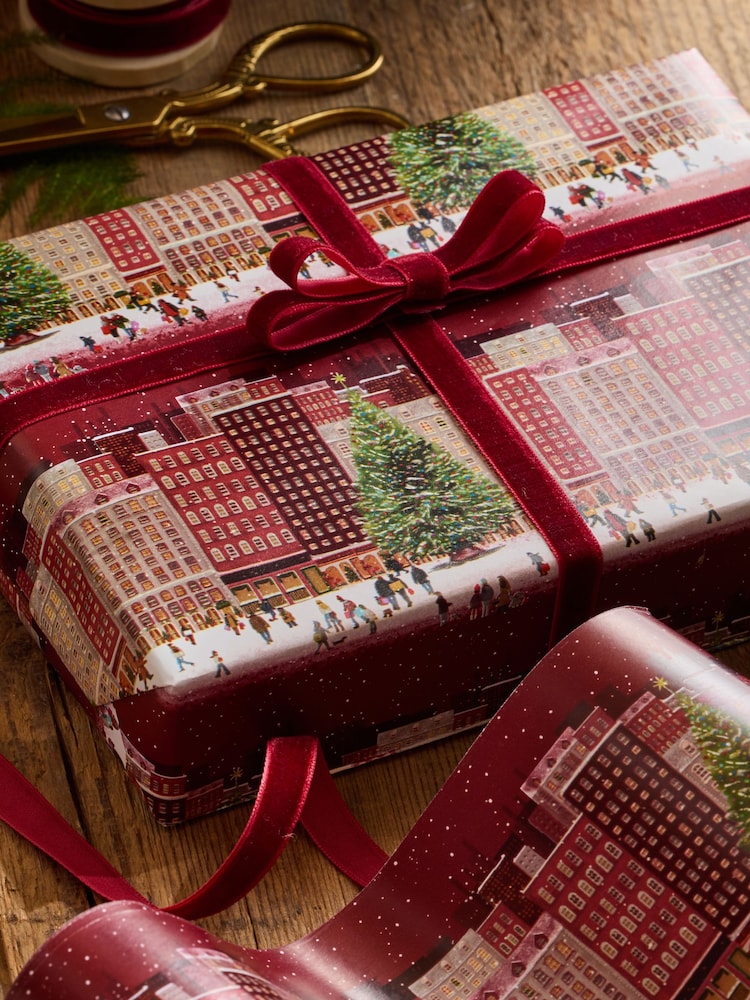 Red Festive Spice Standard Width 15m Christmas Wrapping Paper - Image 2 of 4 Red Festive Spice Standard Width 15m Christmas Wrapping Paper - Image 2 of 4