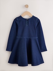 Indigo Blue Long Sleeve Skater Dress (3-16yrs) - Image 6 of 8