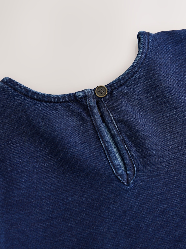 Indigo Blue Long Sleeve Skater Dress (3-16yrs) - Image 8 of 8