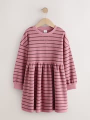 Pink Stripe Cosy Rib Jumper Dress (3-16yrs) - Image 1 of 4