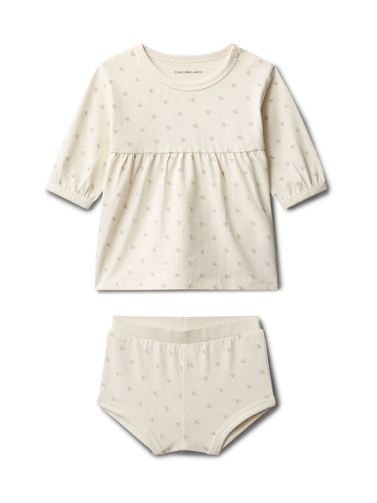 Calvin Klein Jeans Cream Logo Dress - Slika 1 iz 2