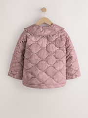 Cuadros burdeos - Shower Resistant Frill Collar Quilted Jacket (4-13yrs) - Imagen 3 de 6