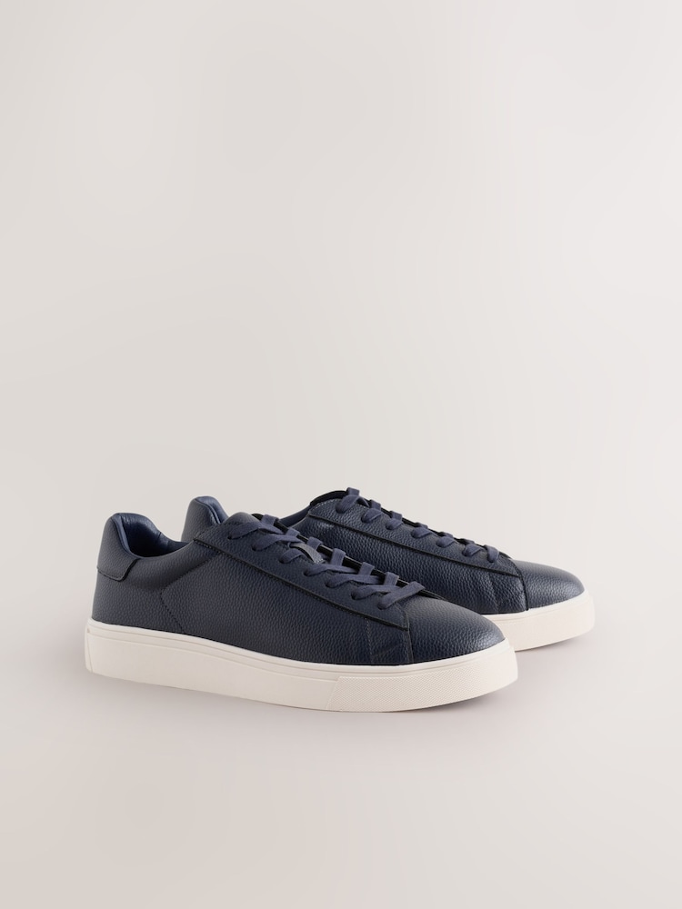Navy Wide Fit Smart Casual Longline Trainers - Image 1 of 5 Navy Wide Fit Smart Casual Longline Trainers - Image 1 of 5