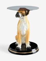 Rockett St George Glazed Brown Boxer Dog Side Table - Image 5 of 7