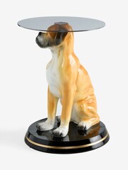 Rockett St George Glazed Brown Boxer Dog Side Table - Image 6 of 7