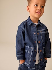 Rinse Wash Denim Shacket and Wide Leg Jeans Set (3mths-7yrs) - Image 2 of 11
