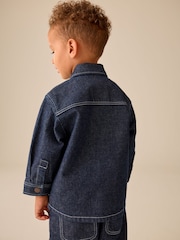 Rinse Wash Denim Shacket and Wide Leg Jeans Set (3mths-7yrs) - Image 3 of 11