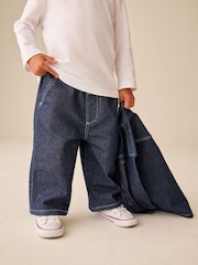 Rinse Wash Denim Shacket and Wide Leg Jeans Set (3mths-7yrs) - Image 4 of 11