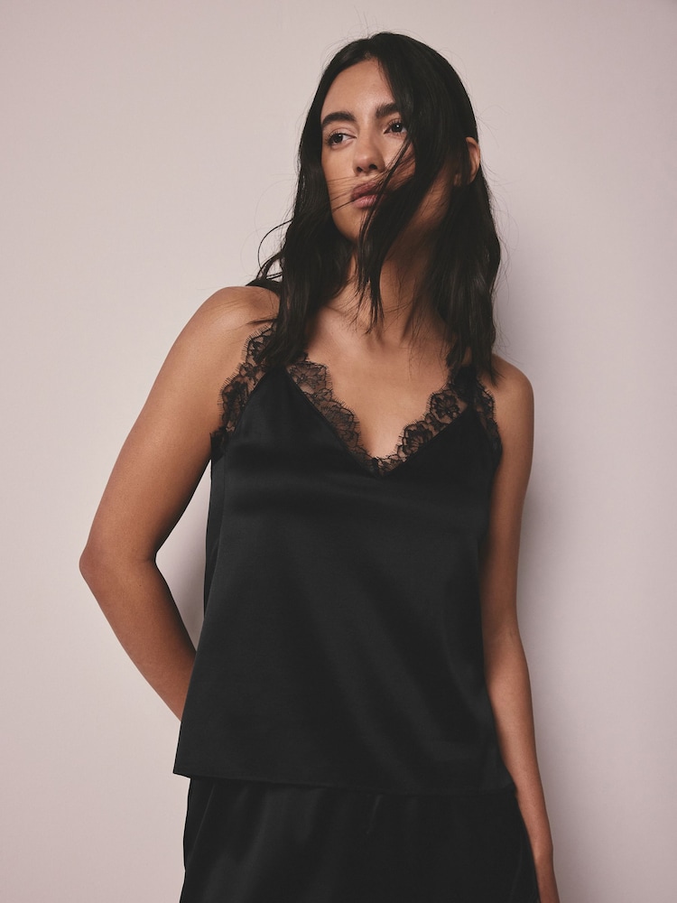 AIYLA Black Lace & Silk Camisole - Image 1 of 10 AIYLA Black Lace & Silk Camisole - Image 1 of 10