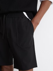 Reiss Black Ascend Technical Drawstring Short - Image 4 of 6