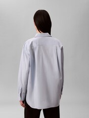 Calvin Klein Blue Poplin Relaxed Button-Down Shirt - Image 2 of 6
