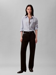 Calvin Klein Blue Poplin Relaxed Button-Down Shirt - Image 3 of 6