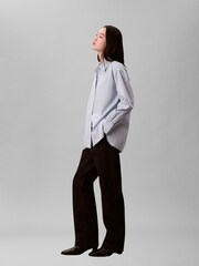 Calvin Klein Blue Poplin Relaxed Button-Down Shirt - Image 5 of 6