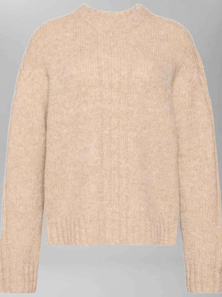 Calvin Klein Brown Boiled Wool V-Neck Long Sleeve Jumper - Image 4 of 4