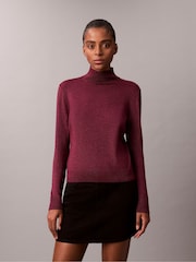 Calvin Klein Red Brushed Blend Pullover Jumper - Image 1 of 5