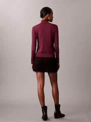 Calvin Klein Red Brushed Blend Pullover Jumper - Image 2 of 5