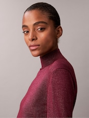 Calvin Klein Red Brushed Blend Pullover Jumper - Image 4 of 5