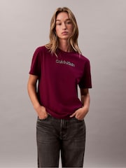 Calvin Klein Red Short Sleeve Classic Foil Calvin Klein T-Shirt - Image 1 of 5