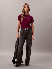 Calvin Klein Red Short Sleeve Classic Foil Calvin Klein T-Shirt - Image 3 of 5