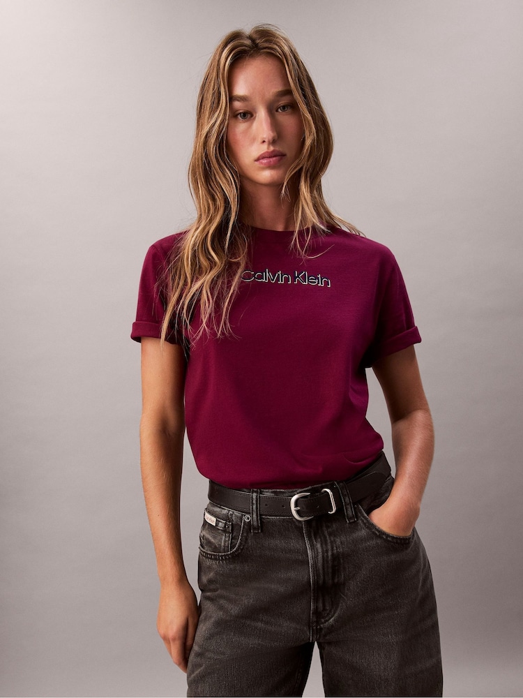 Calvin Klein Red Short Sleeve Classic Foil Calvin Klein T-Shirt - Image 5 of 5 Calvin Klein Red Short Sleeve Classic Foil Calvin Klein T-Shirt - Image 5 of 5