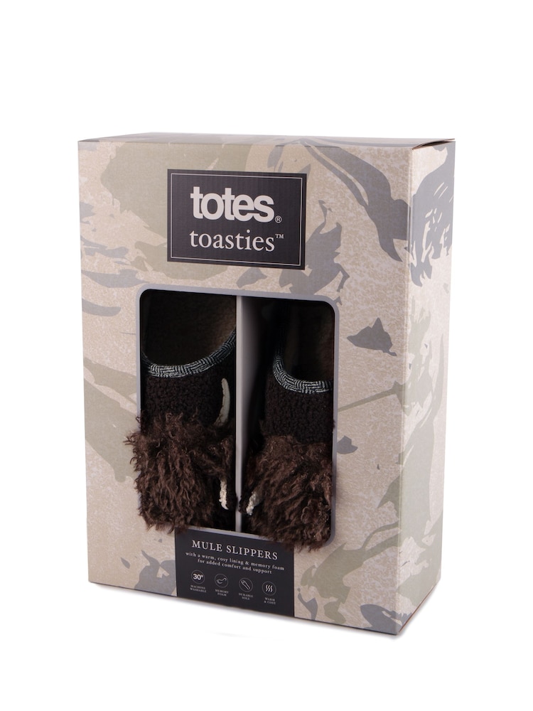 Totes Brown Highland Cow Novelty Mule Slippers - Image 5 of 5 Totes Brown Highland Cow Novelty Mule Slippers - Image 5 of 5