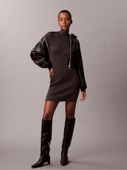 Calvin Klein Grey Wool Blend Mini Turtleneck Dress - Image 3 of 6