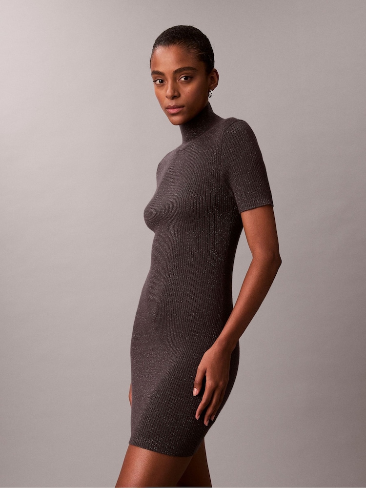 grey turtleneck bodycon dress In Between Grey Turtleneck Sleeveless Maxi Dress S main image 0