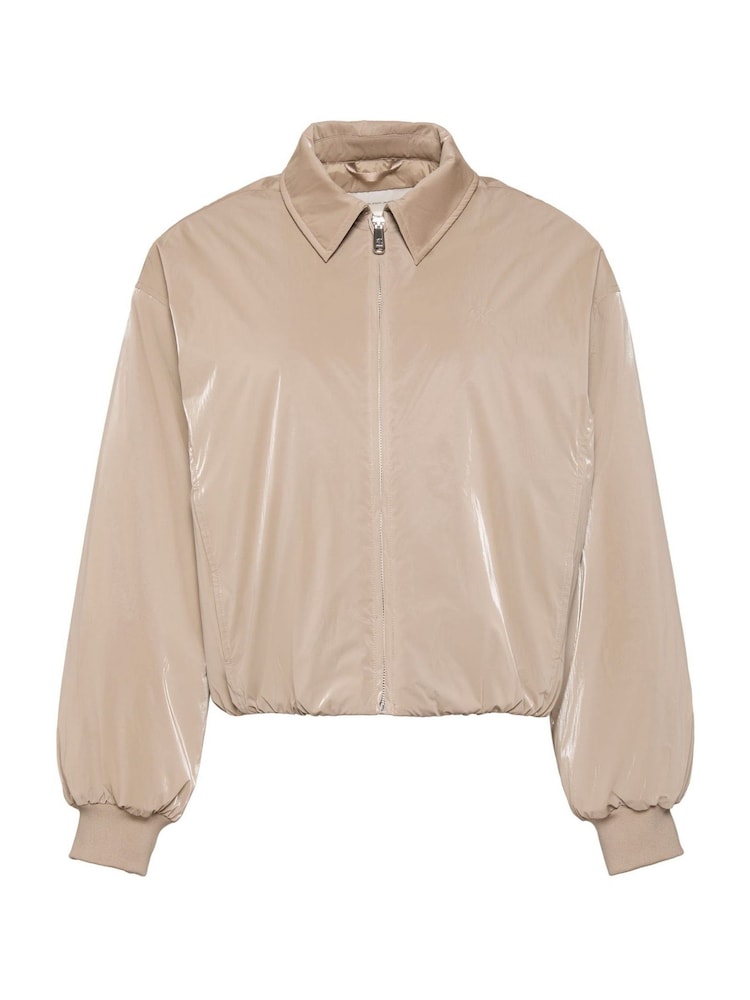Calvin Klein Nude Shine Relaxed Bomber Jacket - Image 6 of 6 Calvin Klein Nude Shine Relaxed Bomber Jacket - Image 6 of 6