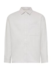 Calvin Klein Blue Melange Flannel Easy Button-Down Shirt - Image 6 of 6